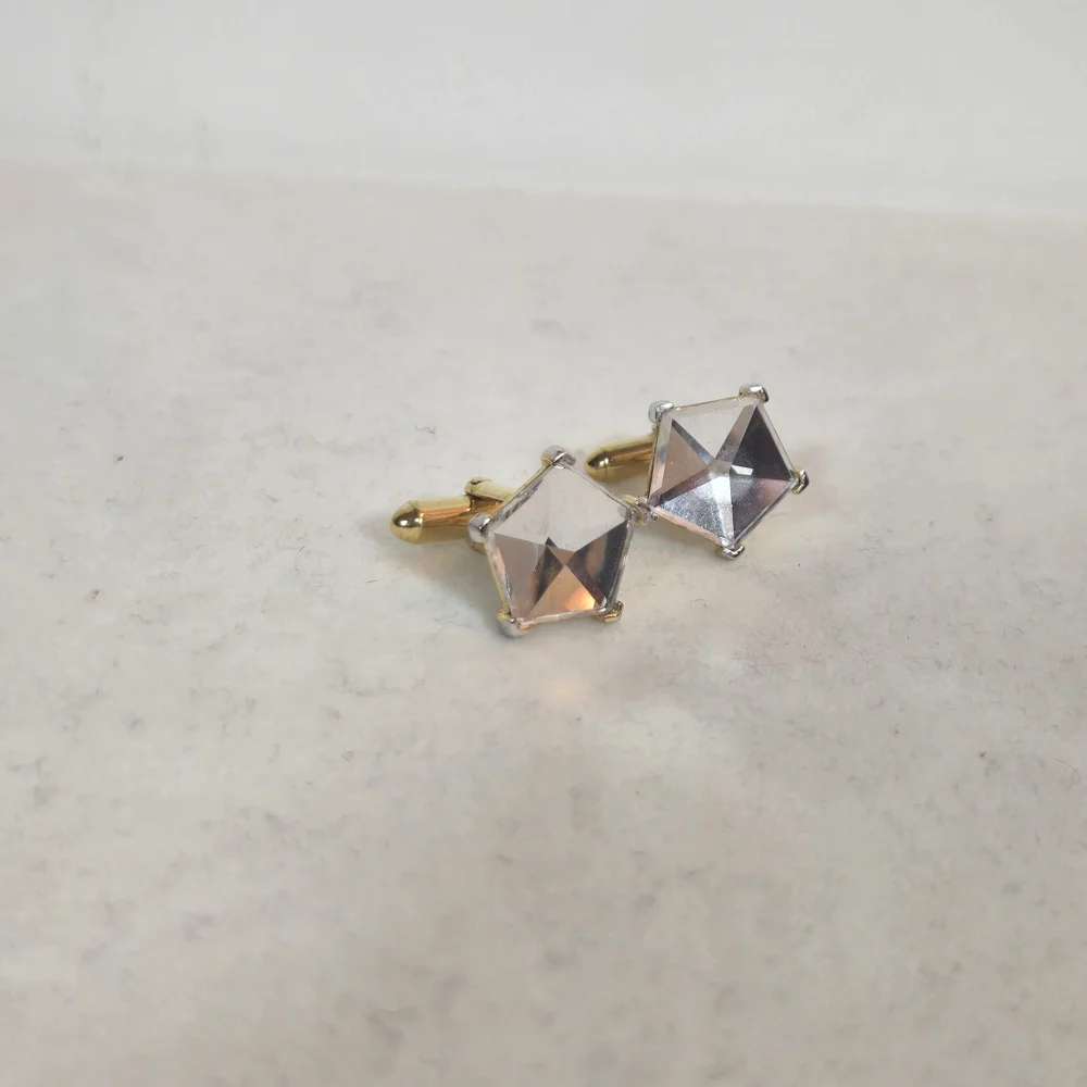Gold Crystal Cufflinks